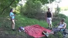 Play Whore with a big ass making out with two very gifted men